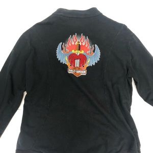 Harley Davidson beaded heart full zip sweatshirt